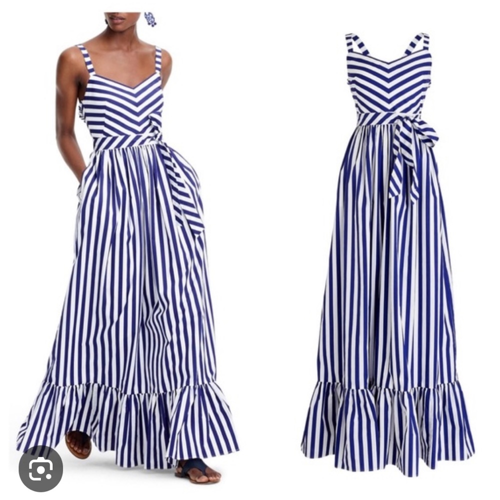 J Crew Striped Maxi Dress